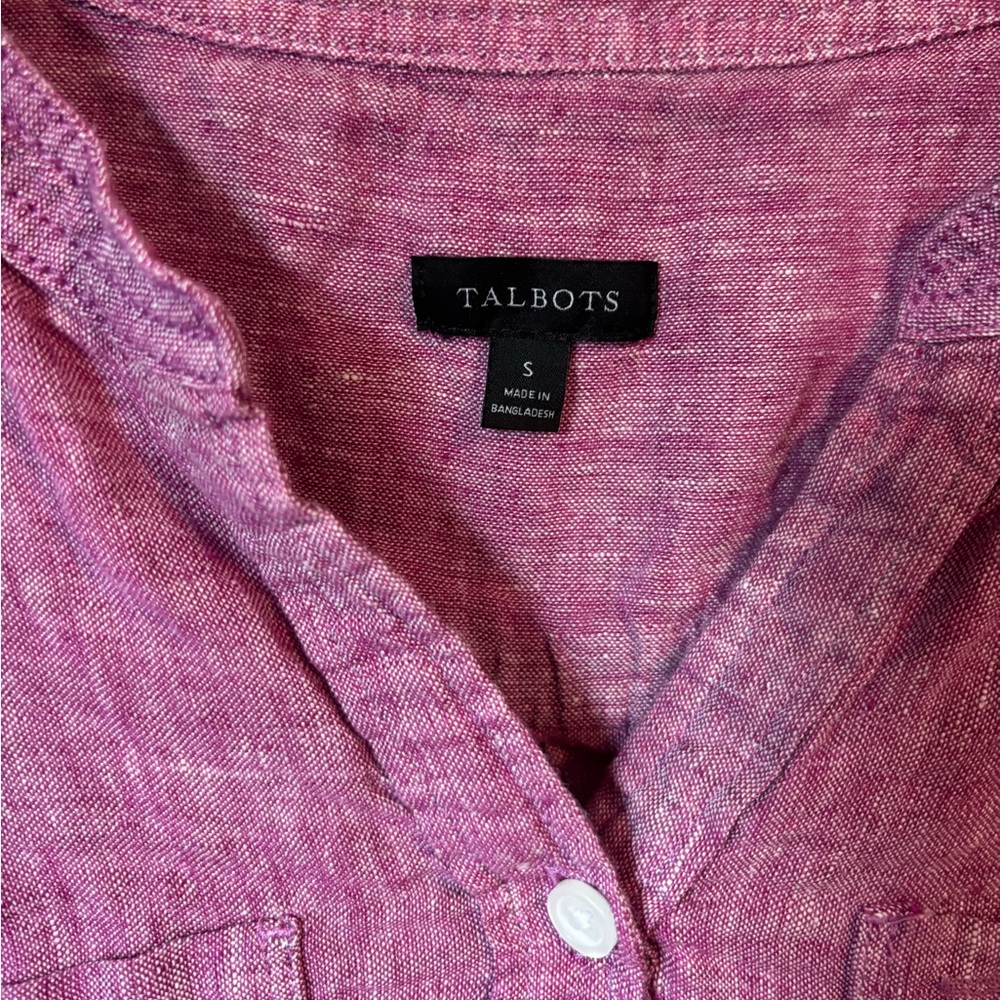 Talbots Side Button Linen Blouse - image 3